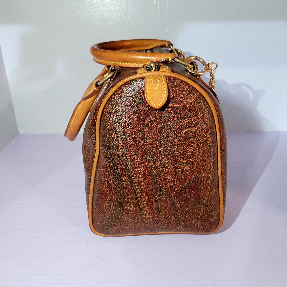 ETRO MILANO Mini Bowling Red Paisley Speedy Bag - Picture 3 of 12